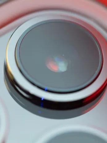 Close-up of a protected lens front element